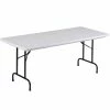 Correll Folding Table, 30" X 96" Tamper-Resistant Plastic, Gray