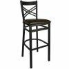 BFM Seating Akrin Metal Barstool With 2" Dark Brown Vinyl Seat