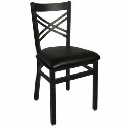 BFM Seating Akrin Metal Chair With 2" Black Vinyl Seat
