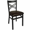 BFM Seating Akrin Metal Chair With 2" Dark Brown Vinyl Seat