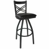 BFM Seating Akrin Metal Barstool With 2" Black Vinyl Swivel Seat