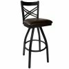 BFM Seating Akrin Metal Barstool With 2" Dark Brown Vinyl Swivel Seat