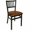 BFM Seating Troy Sand Black Steel Side Chair With 2" Light Brown Vinyl Seat