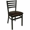 BFM Seating Lima Sand Black Steel Side Chair With 2" Dark Brown Vinyl Seat