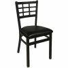 BFM Seating Marietta Sand Black Steel Side Chair With 2" Black Vinyl Seat