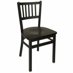 BFM Seating Troy Sand Black Metal Side Chair