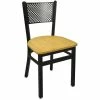 BFM Seating Polk Sand Black Metal Side Chair With Natural Seat