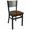 BFM Seating Polk Sand Black Metal Side Chair With Walnut Seat