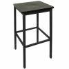 BFM Seating Trent Sand Black Metal Barstool With Black Wood Seat