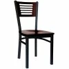 BFM Seating Espy Sand Black Metal Side Chair With Walnut Wooden Back And Seat