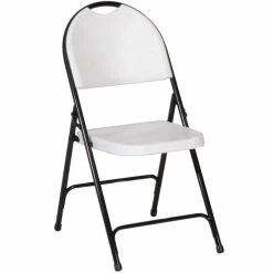 Correll 23 Gray Granite With Black Frame Plastic Molded Folding Chair