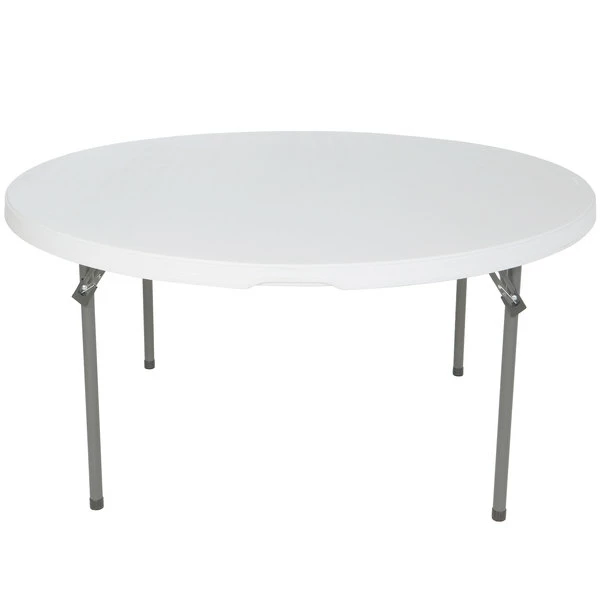 Lifetime Round Folding Table, 60" Plastic, White Granite - 4/Pack 2 Lifetime Round Folding Table, 60" Plastic, White Granite - 4/Pack - Image 2