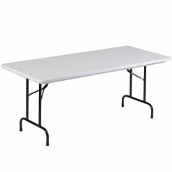 Correll Folding Table, 30" X 72" Tamper-Resistant Plastic, Gray