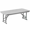 Correll Adjustable Height Folding Table, 30" X 72" Plastic, Gray - Short Legs - R-Series