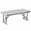 Correll Adjustable Height Folding Table, 24" X 48" Plastic, Gray - Short Legs - R-Series