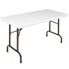 Correll Folding Table, 24" X 48" Tamper-Resistant Plastic, Gray