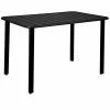 BFM Seating Vista 32" X 48" Rectangular Black Aluminum Outdoor / Indoor Standard Height Table With Umbrella Hole