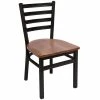BFM Seating Lima Sand Black Steel Side Chair With Autumn Ash Wooden Seat