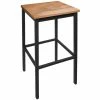 BFM Seating Trent Sand Black Steel Bar Stool With Autumn Ash Wooden Seat