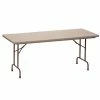 Correll Folding Table, 30" X 72" Tamper-Resistant Plastic, Mocha Granite